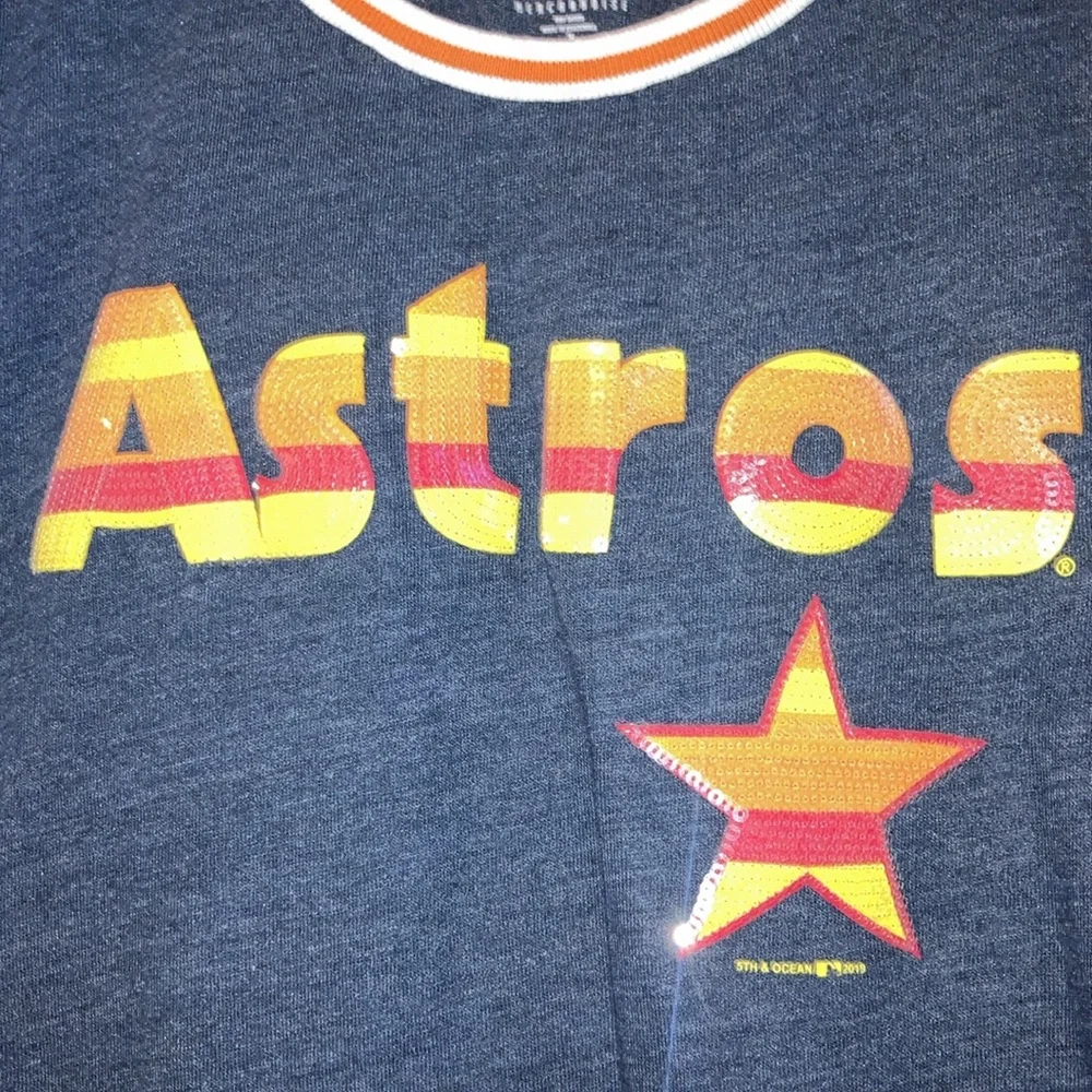 5th & Oceans Astros Sequined Tee - Picture 3 of 6